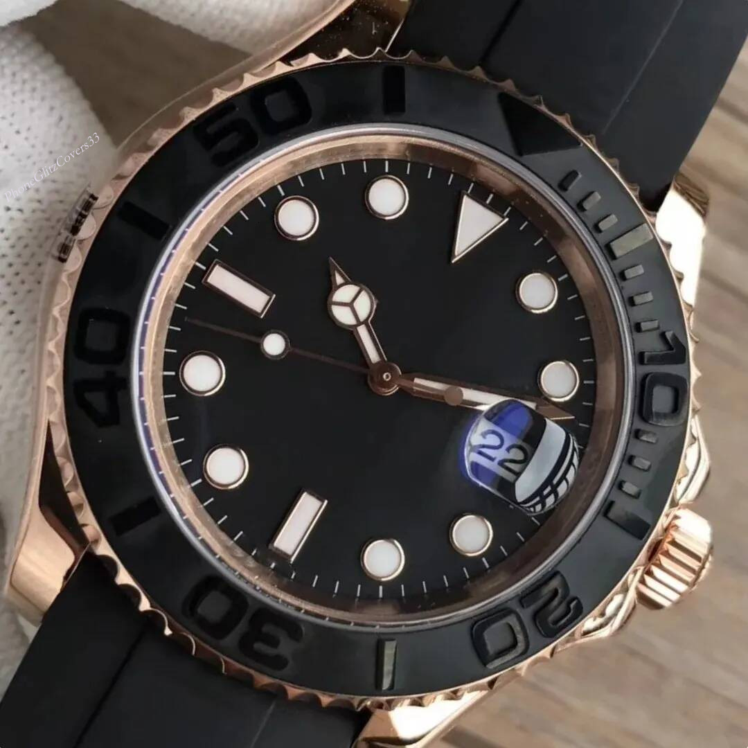 2026 U1 Top grade AAA Designer Watches Mens for Watch Gold Black Rose with Rubber Strap Automatic Mechanical Watchs Luxury Montre De Luxe Orologio R