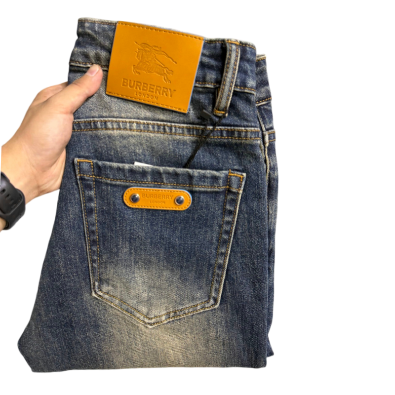 Men's Jeans Autumn Winter Men Slim Fit European American High-end Brand Small Straight Pants L826-99