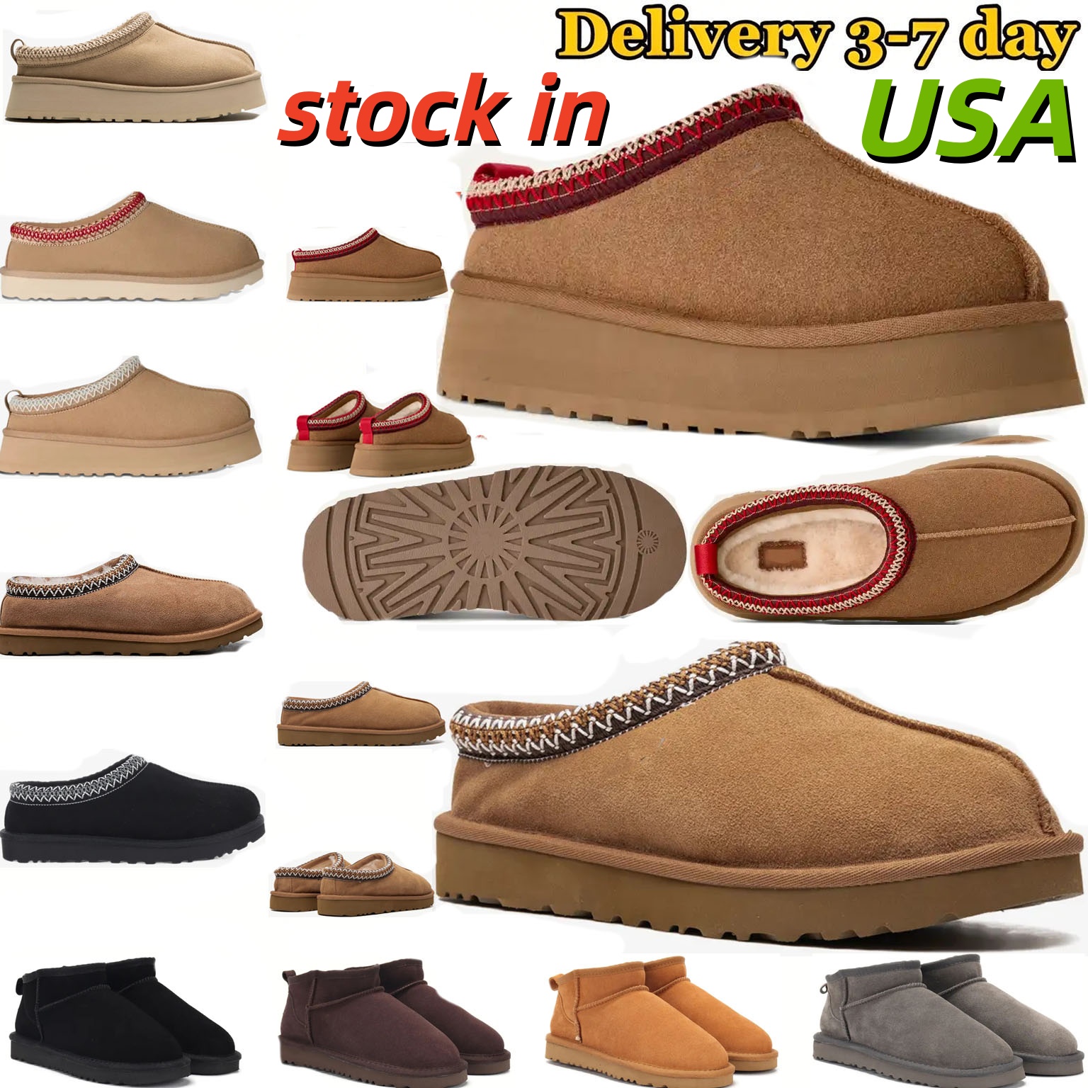 Designer boots tasman slippers tazz women mens slides sandals Classic Ultra Mini Chestnut Sand Goldenstar clogs australia platform boot fur winter s