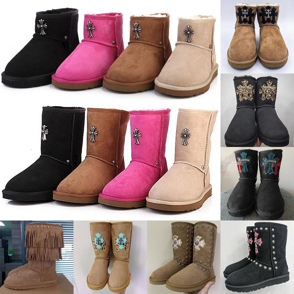 Designer Snow Boots men women slippers platform Boot slide slipper chestnut suede Girls shoes Winter ankle geobasket Booties slides Size 34-47