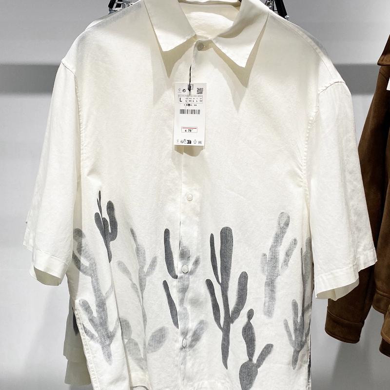 High-quality products Men's Summer Print Short Sleeve Shirt Cotton Blend Breathable Loose Casual Button Down Shirt for Daily Commute