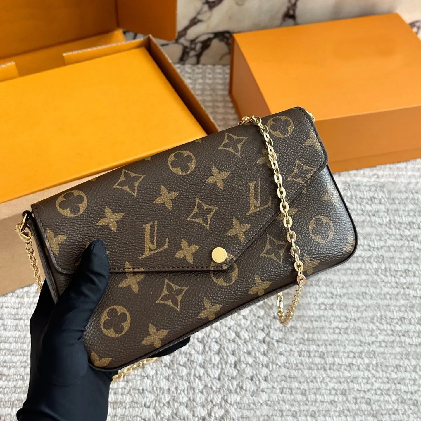 Sac de designer Sacs à bandoulière Sac de mode Portefeuille de designer Set Top Luxe Femmes Classique Fleur Pochette Felicie Sac Sacs Messenger e