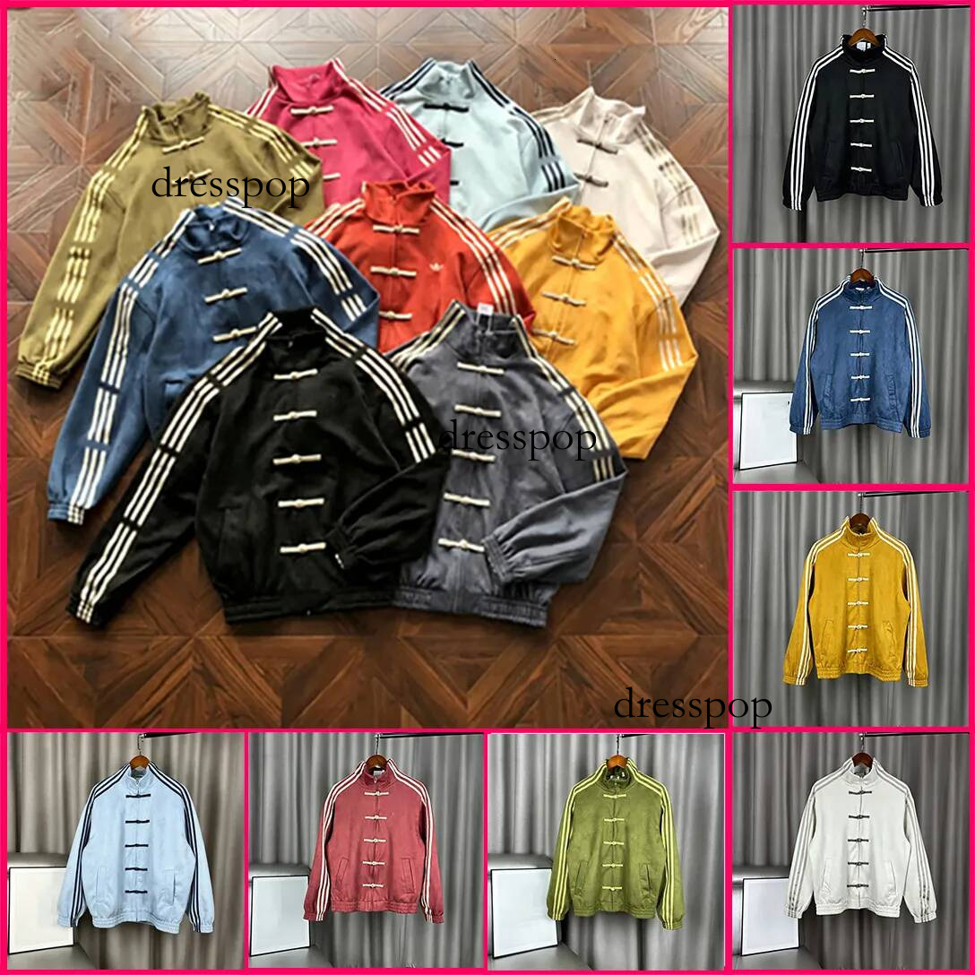 addas jacket Chinese New Year addas Jacket Kung Fu Tang Suit Three Striped Mandarin Collar adidalies hoodie Men Women Stand Neck Tracksuit Outerwear