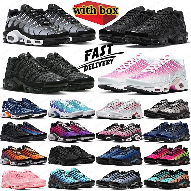 tn tns Triple White Black sneakers men women designer running shoes durable trainers outdoor sports shoe comfortable runner Dark Obsidian Manches