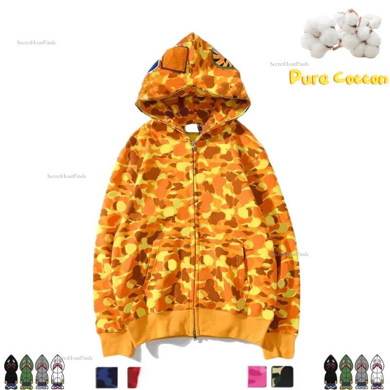 Designer Hoodies baphoodie Heren bap shirt Shark Jassen Volledige Zip Up Jasje Streetwear Camouflage Patroon Hoodie Sweatshirts Voor Mannelijke Kleu