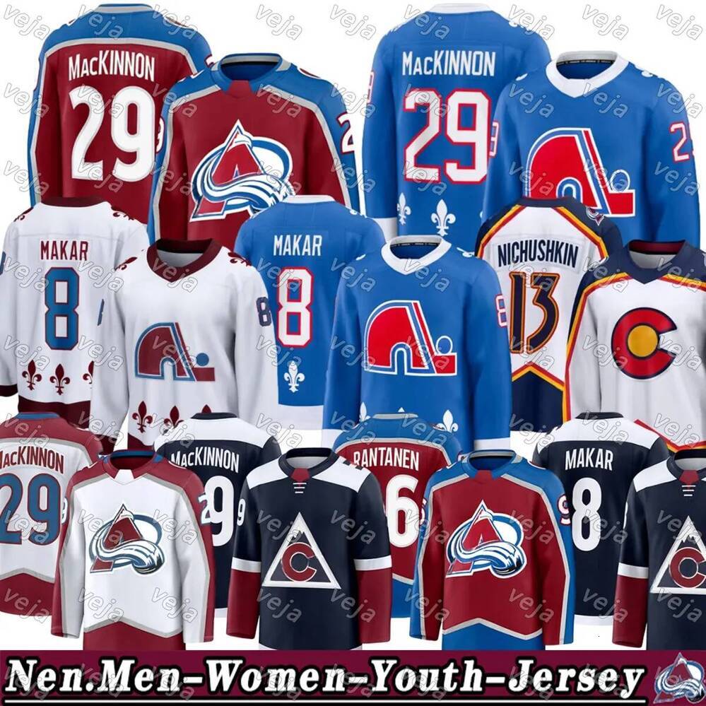 29 Nathan MacKinnon colorado hockey avalanches jersey 8 Cale Makar Brent Burns Gabriel Landeskog Brock Nelson Sakic Valeri Nichushkin Devon Toews je