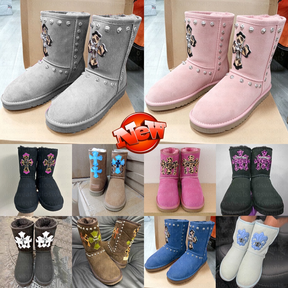 Ankle Half Boots Designer Australia Snow Boots men women slippers platform Boot slide slipper chestnut suede Girls boys mens womens shoes Winter Boo