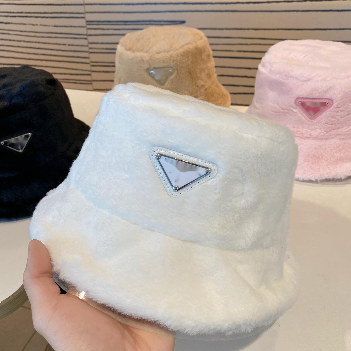 PraHats Designer P Beanie Baseball Hat For Man Woman Pattern Plush Fisherman Hat Trendy P Autumn And Winter Warm Rabbit Fur Face-slimming Bucket