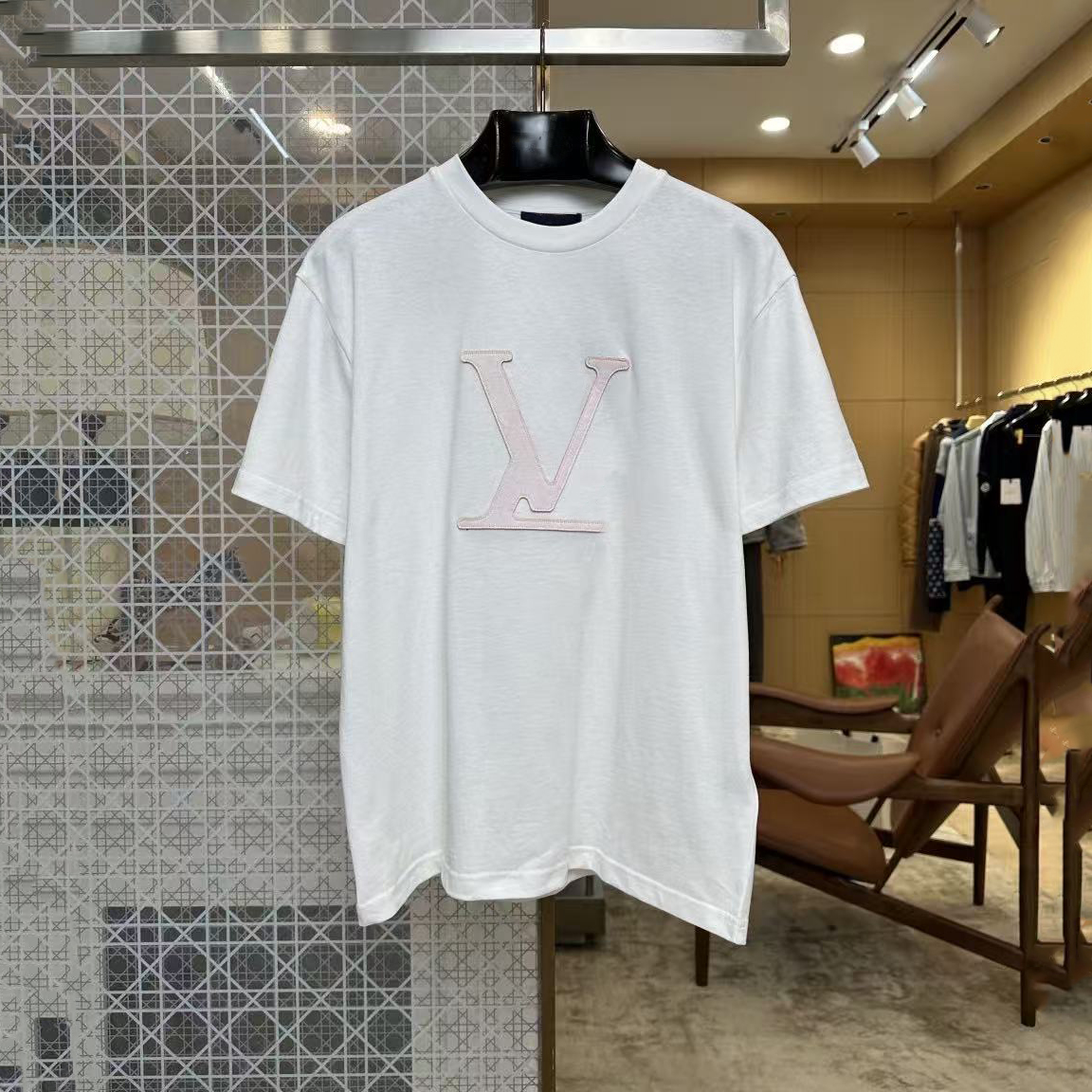 Designer T-shirts, high-quality round neck men's pullovers, fashionable laser cut letter short sleeves, casual and comfortable men's and w