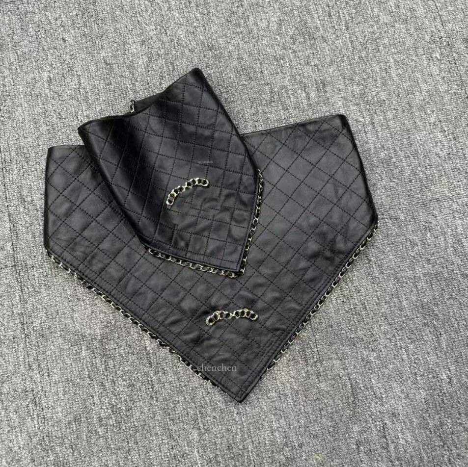 Winter Designer Luxury Letter Sheepskin triangular scarf Fashion Women Metal Edge Triangle Scarf gift 55x31CM