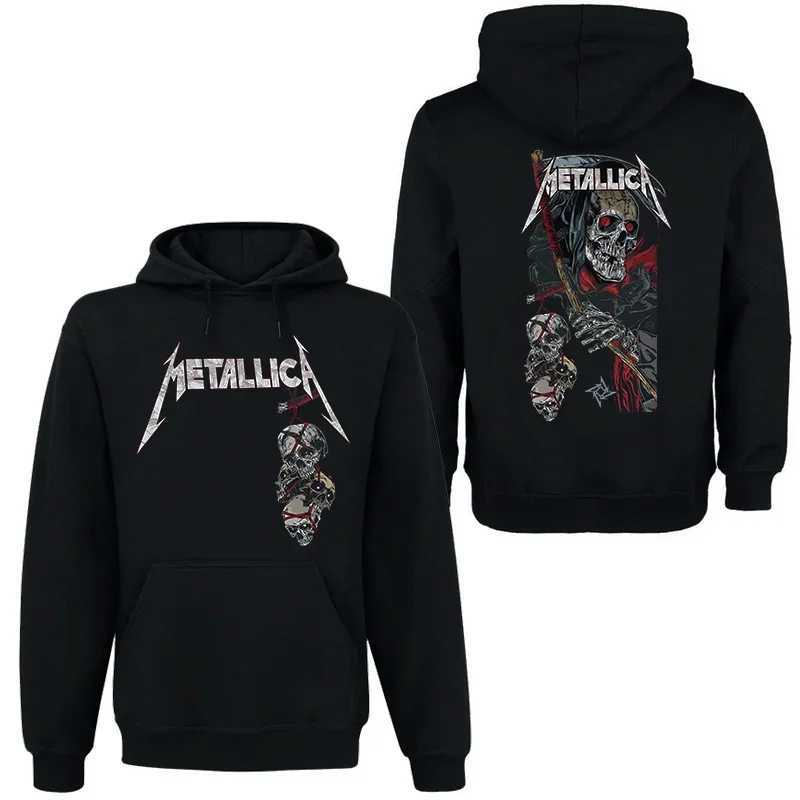 Men's Hoodies Sweatshirts METALLICA Band Rock Dark Wind Hoodie Men's Street Hip Hop Top Comfortable Hooded Sweater Fall_Winter Personality