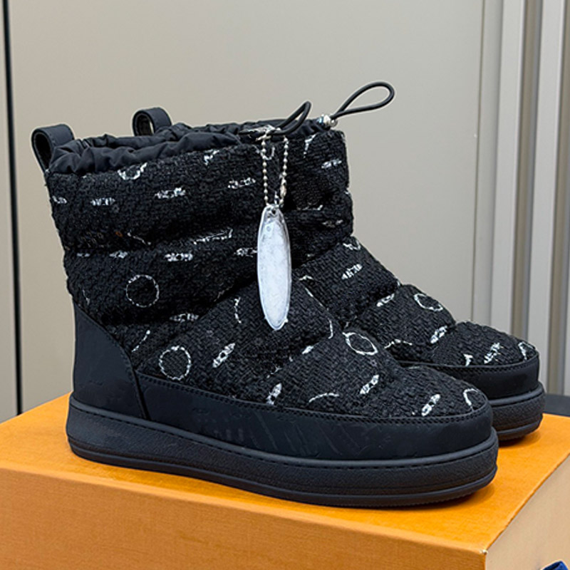 Botines de nieve de terciopelo cortos cosidos a la moda, diseño clásico con estampado, zapatos cálidos con cordón para mujer, botas para mantener el