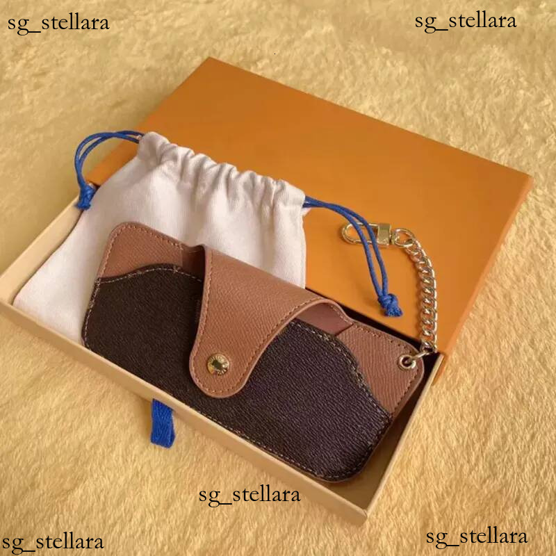 Sac de créateur de mode marque unisexe hommes femmes porte-clés en cuir bleu rose marron étuis à lunettes de soleil NES chaud
