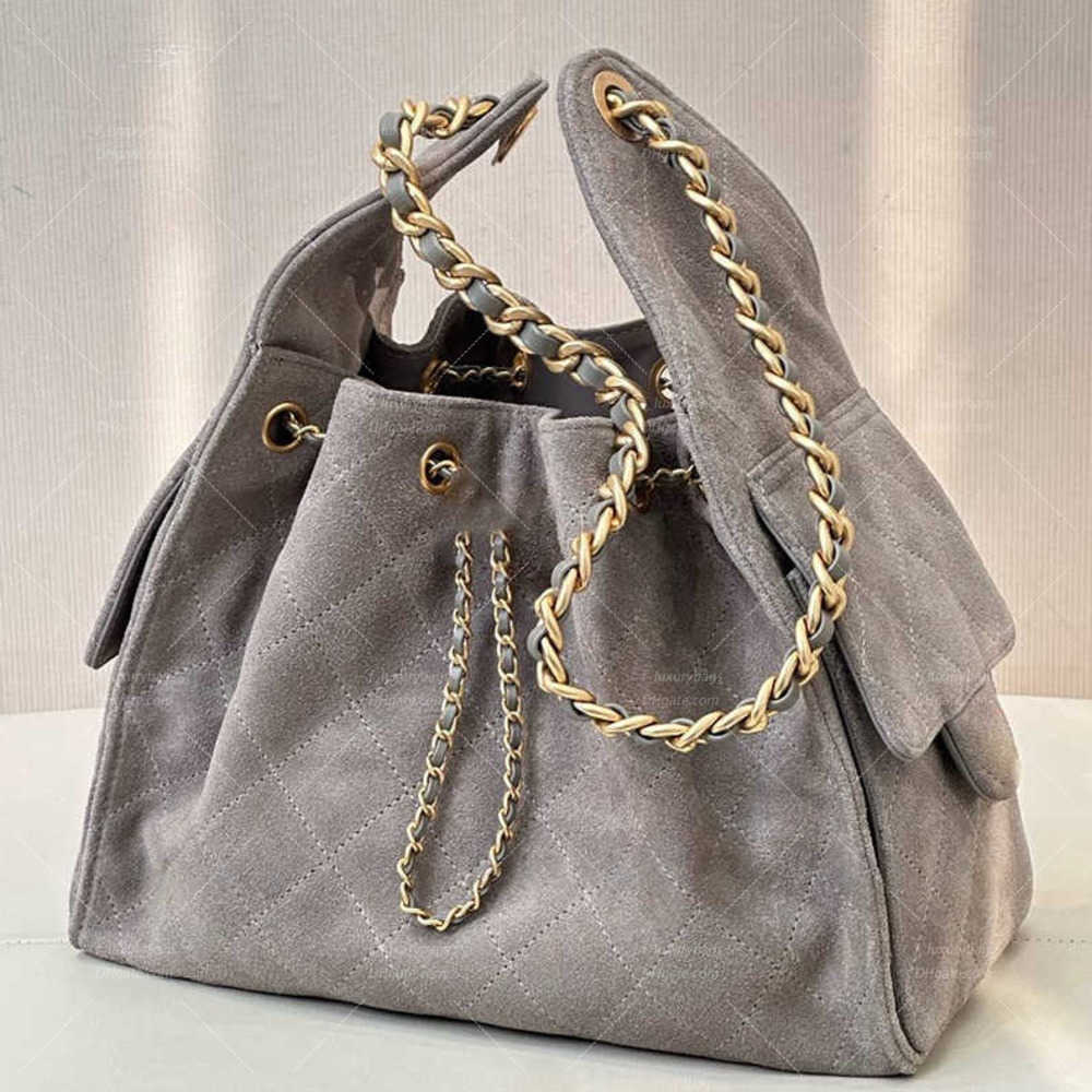 luxury brand bag Handle Caviar Hippie 25bag Designer shoulder diamond check long chain fashion bucket crossbody bag Big homeless person 25 suede lea