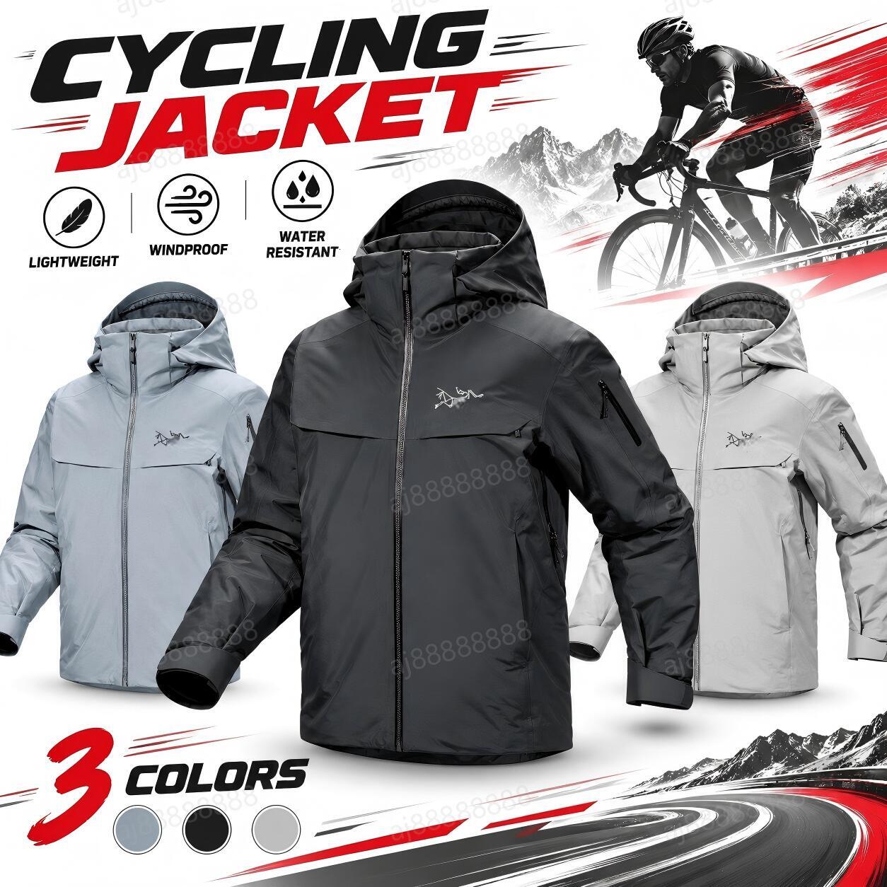 Arcteryxilly Unisex Waterproof Cycling Jacket Men Women Windproof Breathable Hooded Lightweight Full Zip Bike Riding Outdoor Jacket