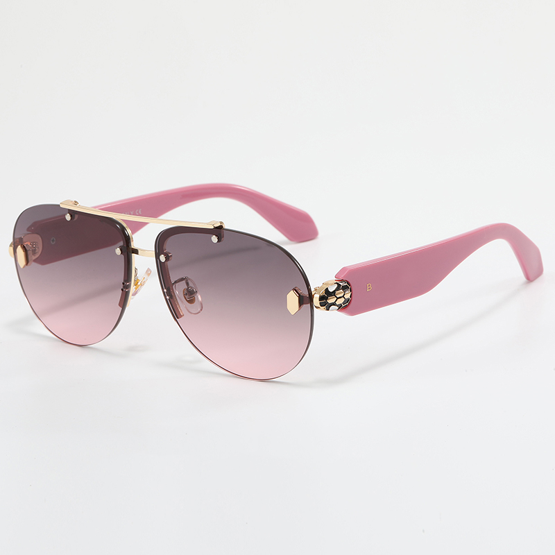 Designer sunglasses Top quality luxury metal half rimless glasses Fashion handcrafted sunglasses for women outdoor protection sports style