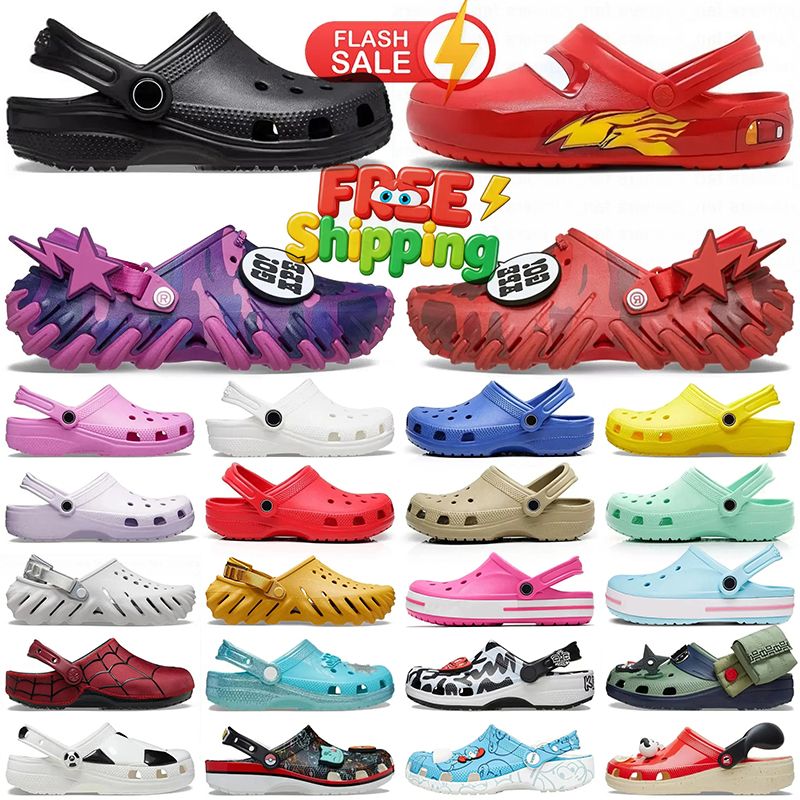 Free Shipping Designer slippers crocodile slides Men classic Clogs Shoes lightning bat Black white yellow women men slide slipper Sandal sandal Beac
