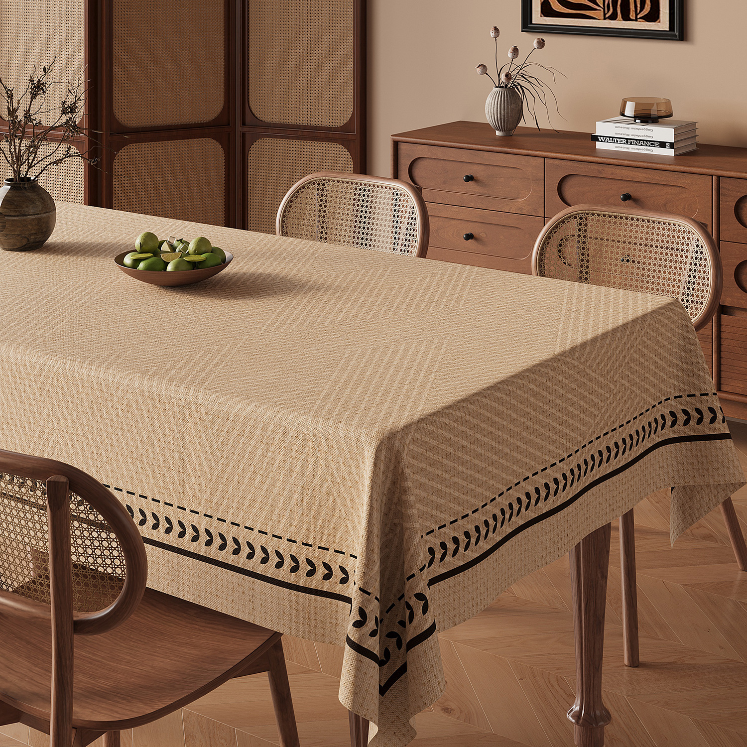 Nappe de Table carrée en lin uni, imperméable, résistante à l'huile et sans entretien, personnalisée, nouvelle collection YL-39300