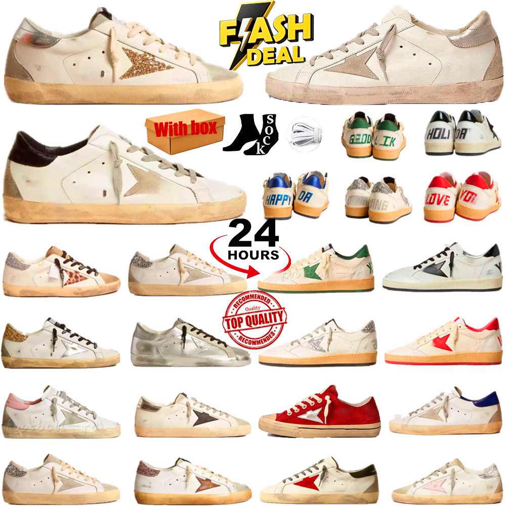 Golden Goodse Designer Shoes Ball-Star Dirty Loafers Luxury Super-star Shoe Women Sneakers Classic Casual Old School Italy Men Trainers With Box 35-