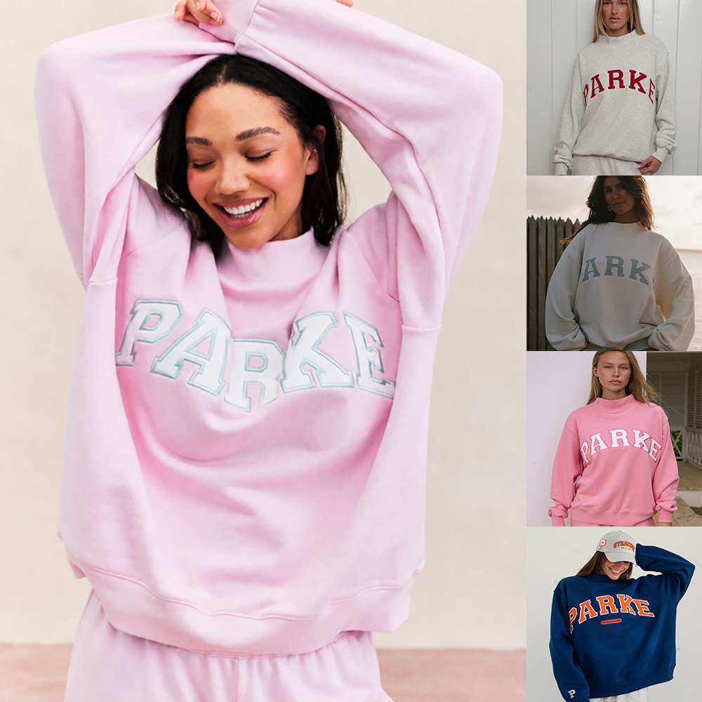 parke mockneck Sweatshirt Luxe autumn outdoor casual hoods fall daily outfit woman loose fit sweatshirts designer cotton hoodies jackets clothes