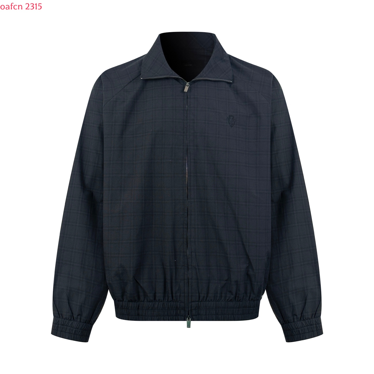 2026 Jacket Designer Men Plaid Zip Up Jacket Embroidered Badge Stand Collar Raglan Sleeve Elastic Cuff Hem Windproof Casual Outerwear Vintage Luxury
