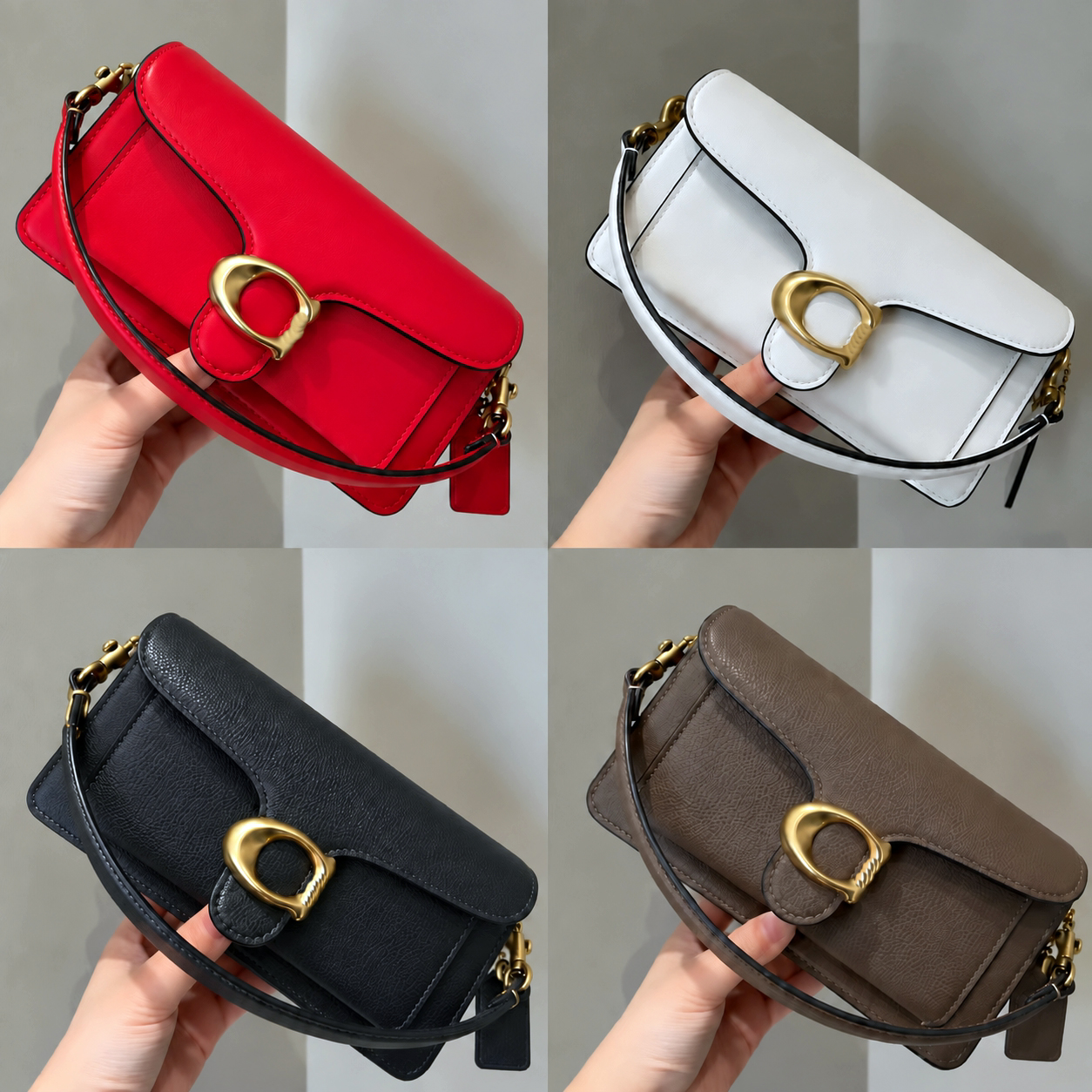 Designer Handbag Vintage Metal Buckle Baguette Bag for Ladies Solid Color Faux Leather Underarm Purse Casual Single Shoulder Crossbody Handbags o