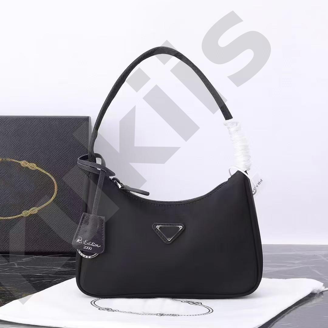 Hobo Bags Luxury Silver Buckle Nylon Handbag Designer Shoulder Bag Mini Crossbody Classic Black Underarm Bag Wallet Half Moon Bag Fast Delivery