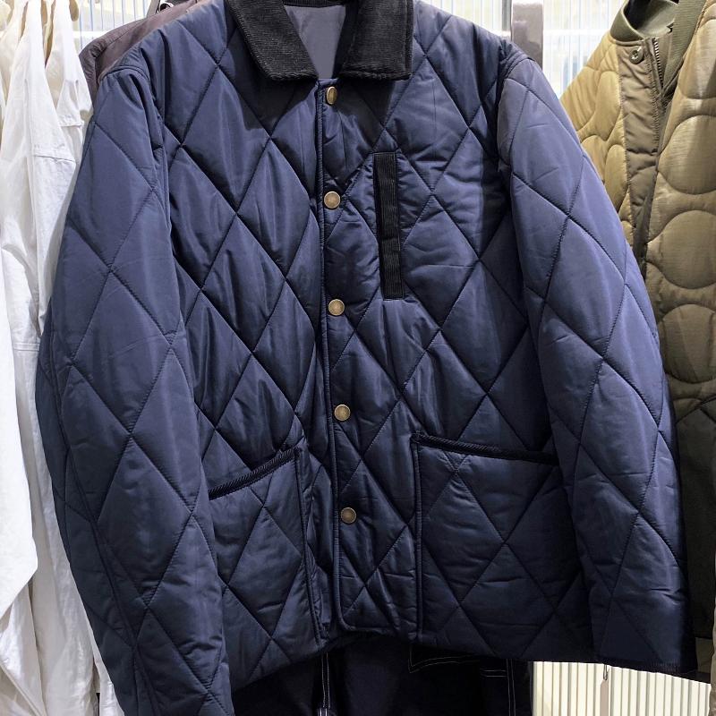 Manteau de créateur pour hommes, col en velours côtelé, veste matelassée matelassée, chaud, ample, décontracté, en Polyester, solide, bouton-pres