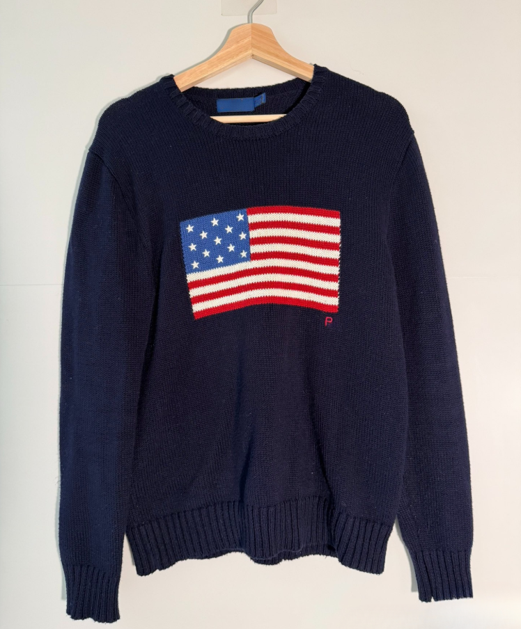 Polo Women Sweater Designer American Flag Men Sweaters Soft Basic Cotton Winter Casual Pullover Jumper Top for Men Women Casual Basic Knitwear