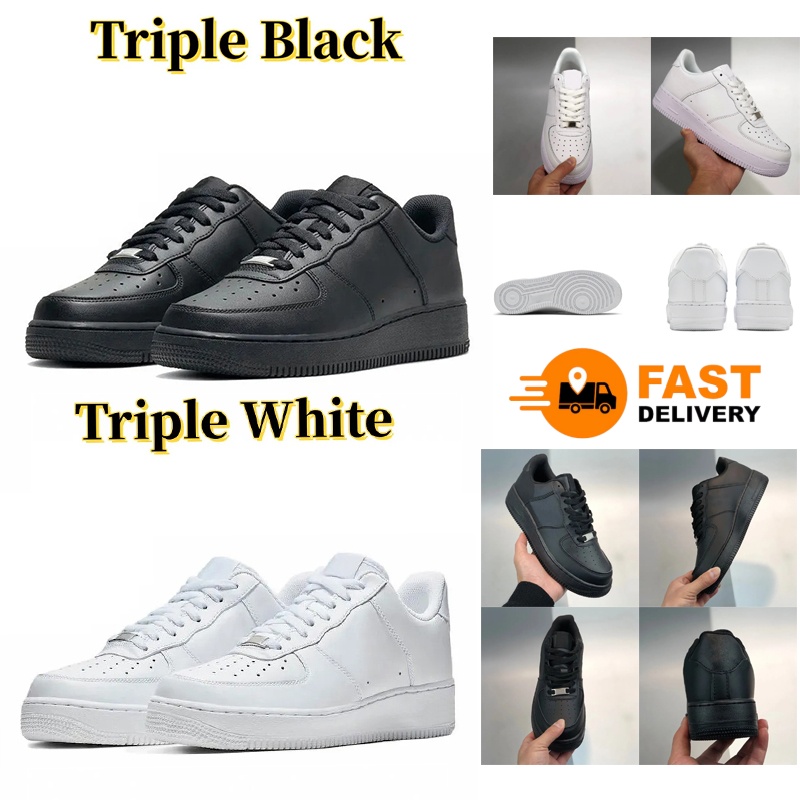 Designer airfore 1s Low Top Sneakers Men Women White Black Leather Lace Up Casual Court Shoes Comfortable Everyday Street Fashion Premium Soft Comfo