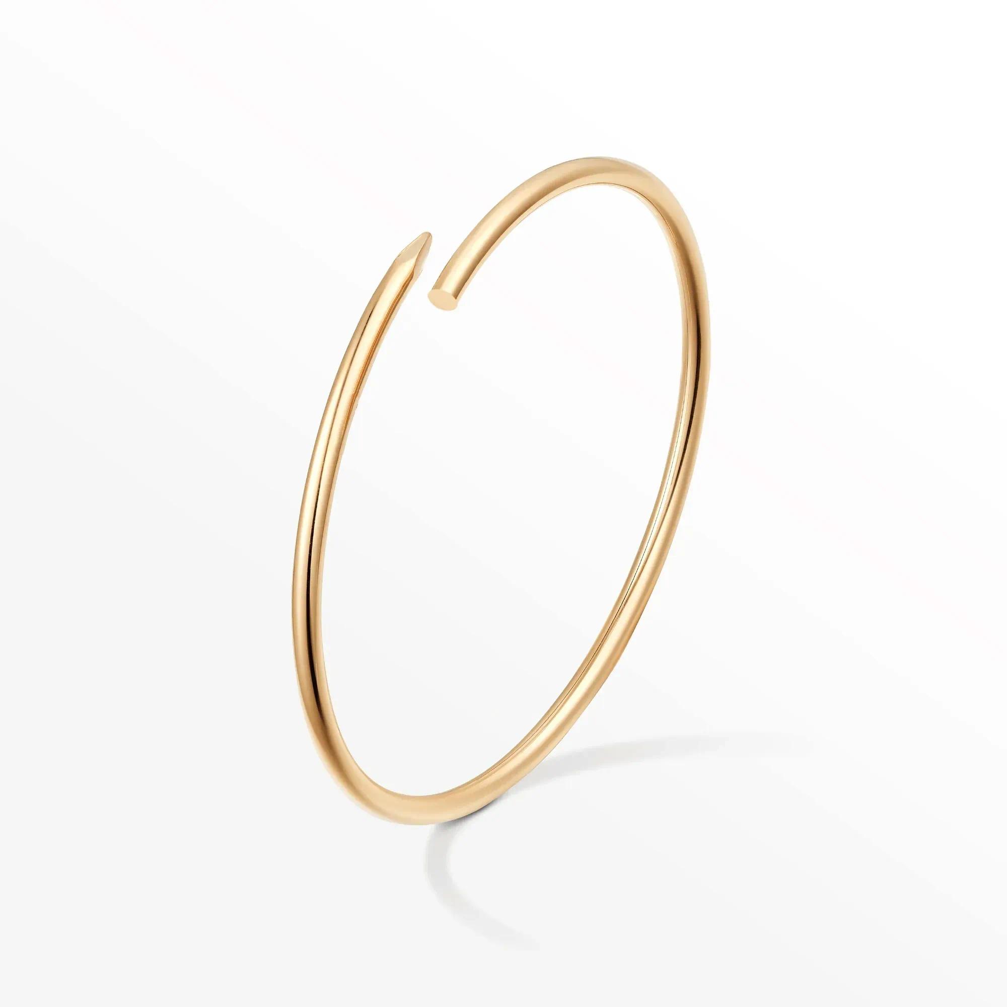 Womens Luxury Designer Open Cuff Bangles Bracelet Jewelry For Women Thin Bangle 18K Rose Gold Plated Wire Bracelets with Shine Crystal