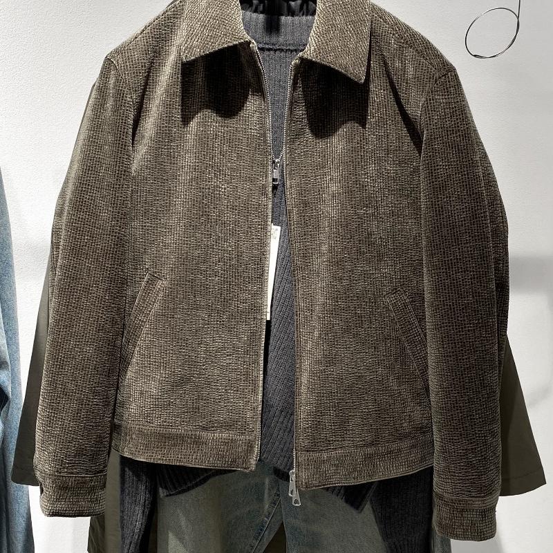 Designer Vintage Corduroy Padded Jacket Solid Color Lapel Collar Long Sleeve Loose Fit Warm Quilted Coat For Fall Winter