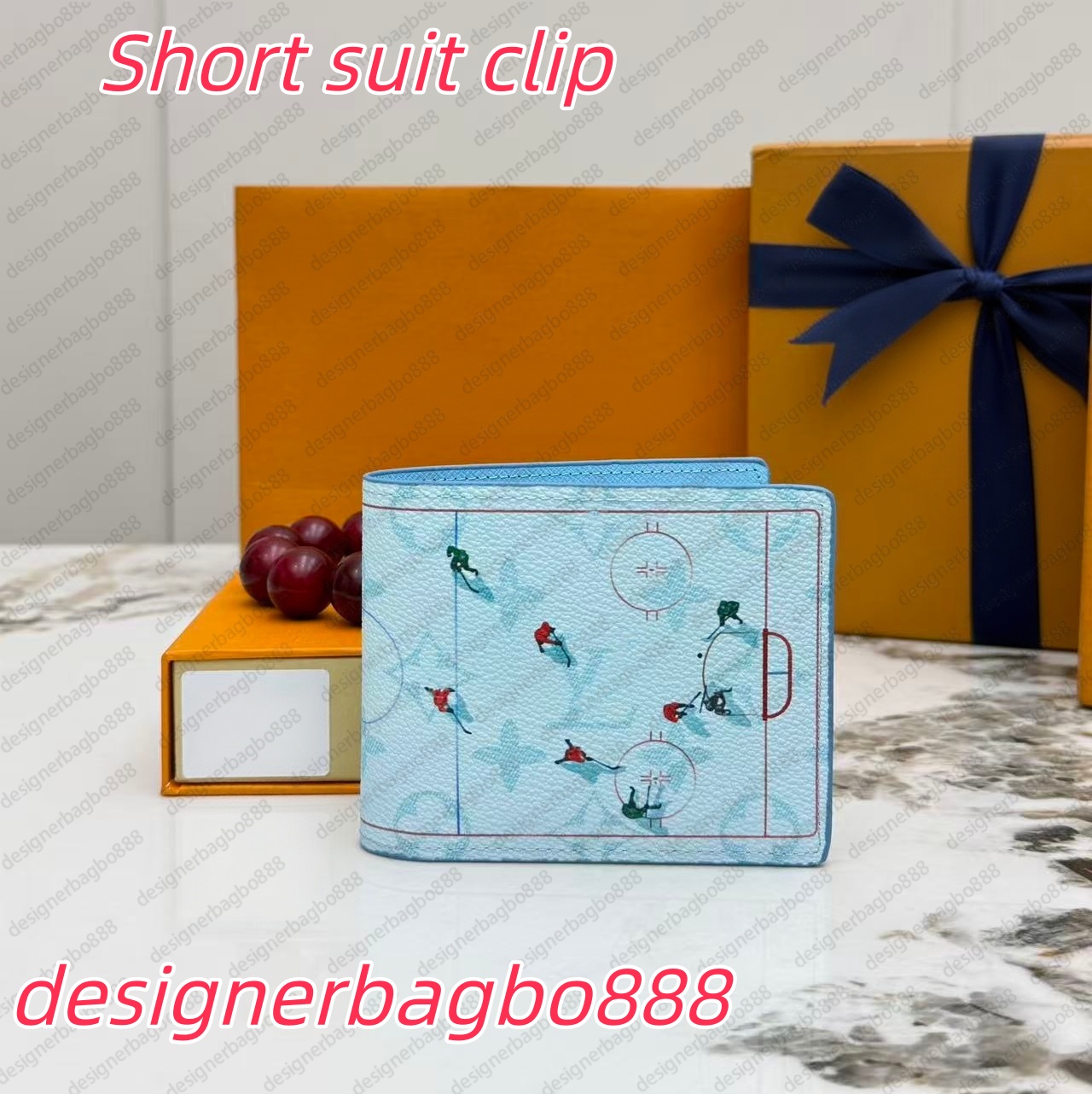 High quality male and female designer cartoon Ice hockey sport wallet multi card slot cash bag portable daily fashion short wallet M60895