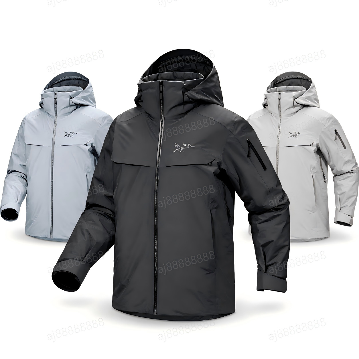Arcteryxilly Unisex Outdoor Shell Jacket Waterproof Windproof Breathable Hooded Lightweight Full Zip Hiking Trekking Camping Jacket