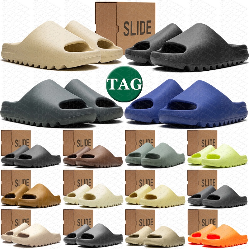 With box designer slides men womens slippers sandals Onyx Azure Bone Pure slide slidez outdoor clogs summer beach comfort slip-on scuffs sliders san