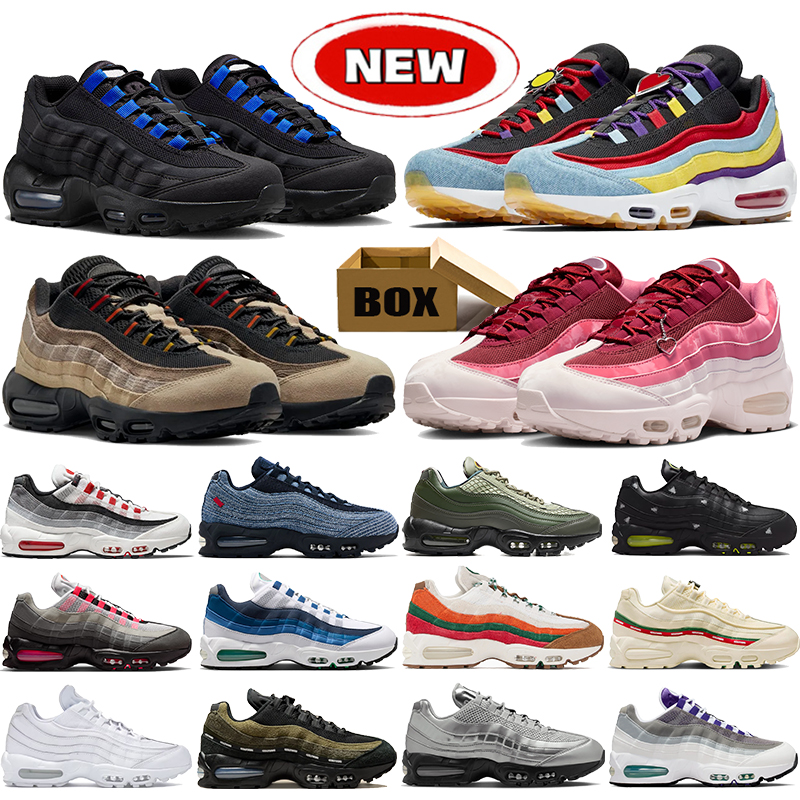 Avec la boîte 95 chaussures de marque chaussures de course des années 95 Undefeated Sail Medium Olive Denim Blue SP Multi-couleur Blanc Gris Brou