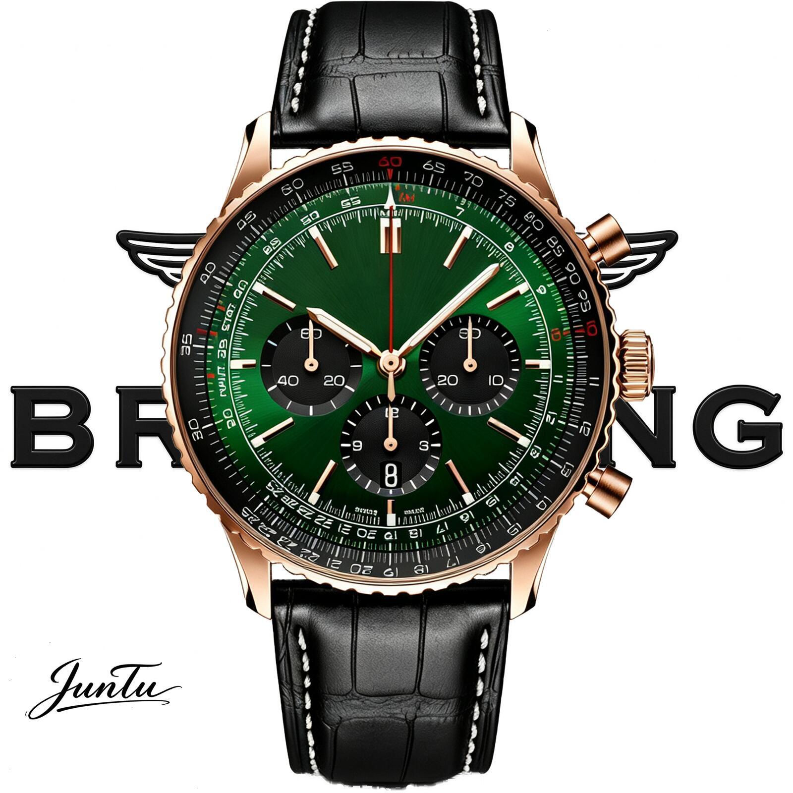 2027 60+ Mens Luxury Designer Legendary Chronomat Elegant Timepiece Watch Chronograph Leather Band Movement Automatic/quartz Watch With Gift Box