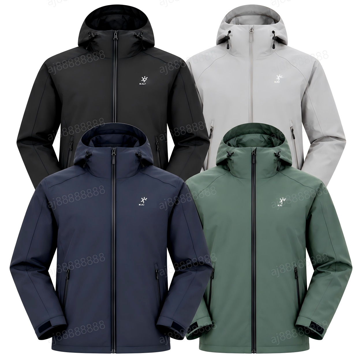 Kailasiy Unisex Waterproof Cycling Jacket Windproof Breathable Hooded Lightweight Full Zip Outdoor Bike Riding Coat
