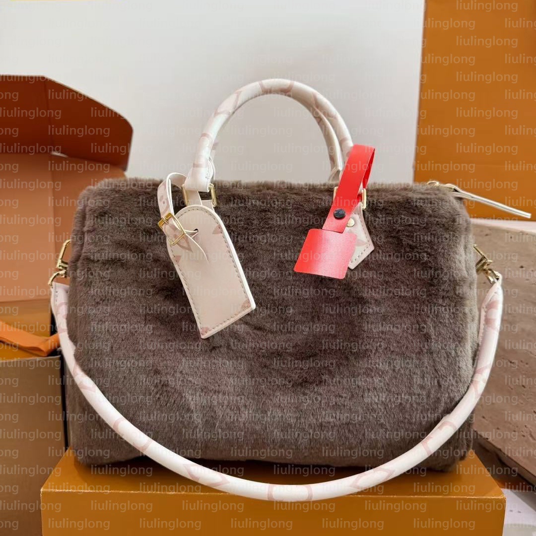 luxury rabbit fur shoulder bags speeddyys designer soft 30 Pillow bag women winter crossbody handbag shoulder purse cute crossbody designer purse 20