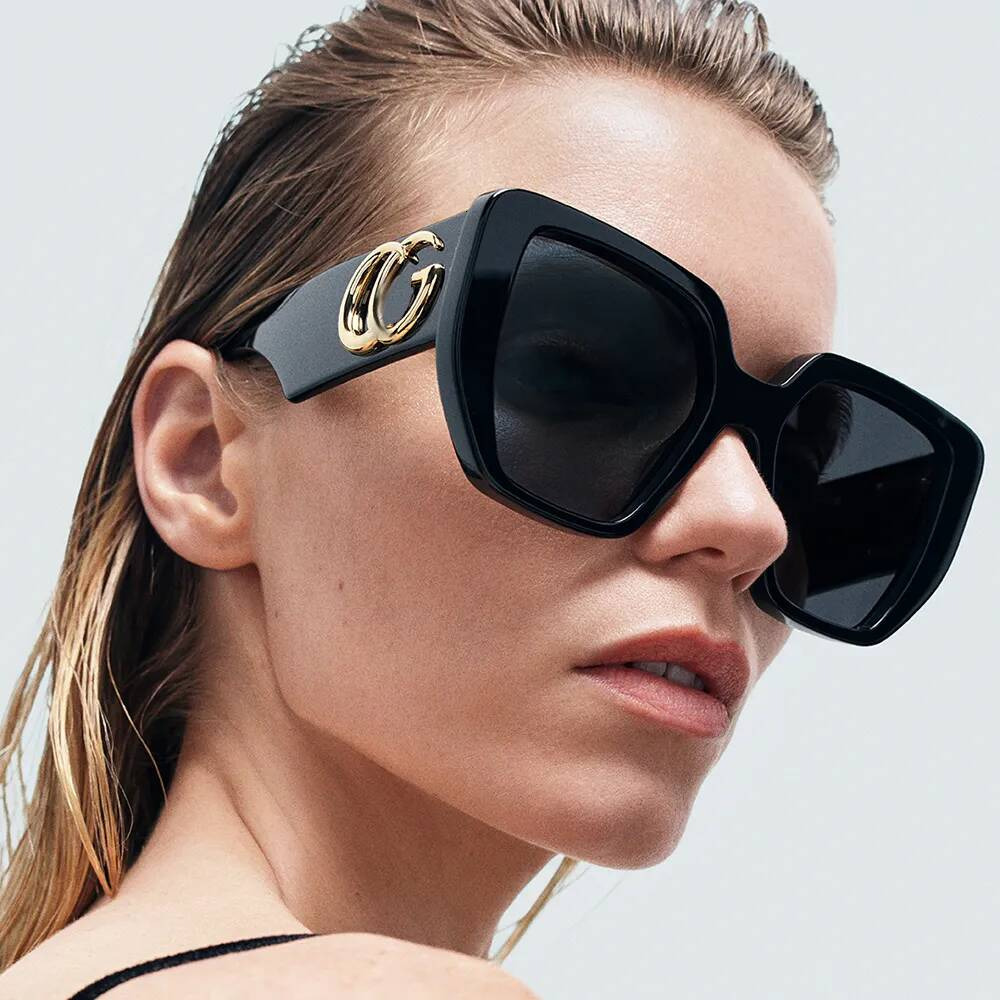 women designer sunglasses black square frame gg glasses uv protection fashion shades with brand gift box Hot