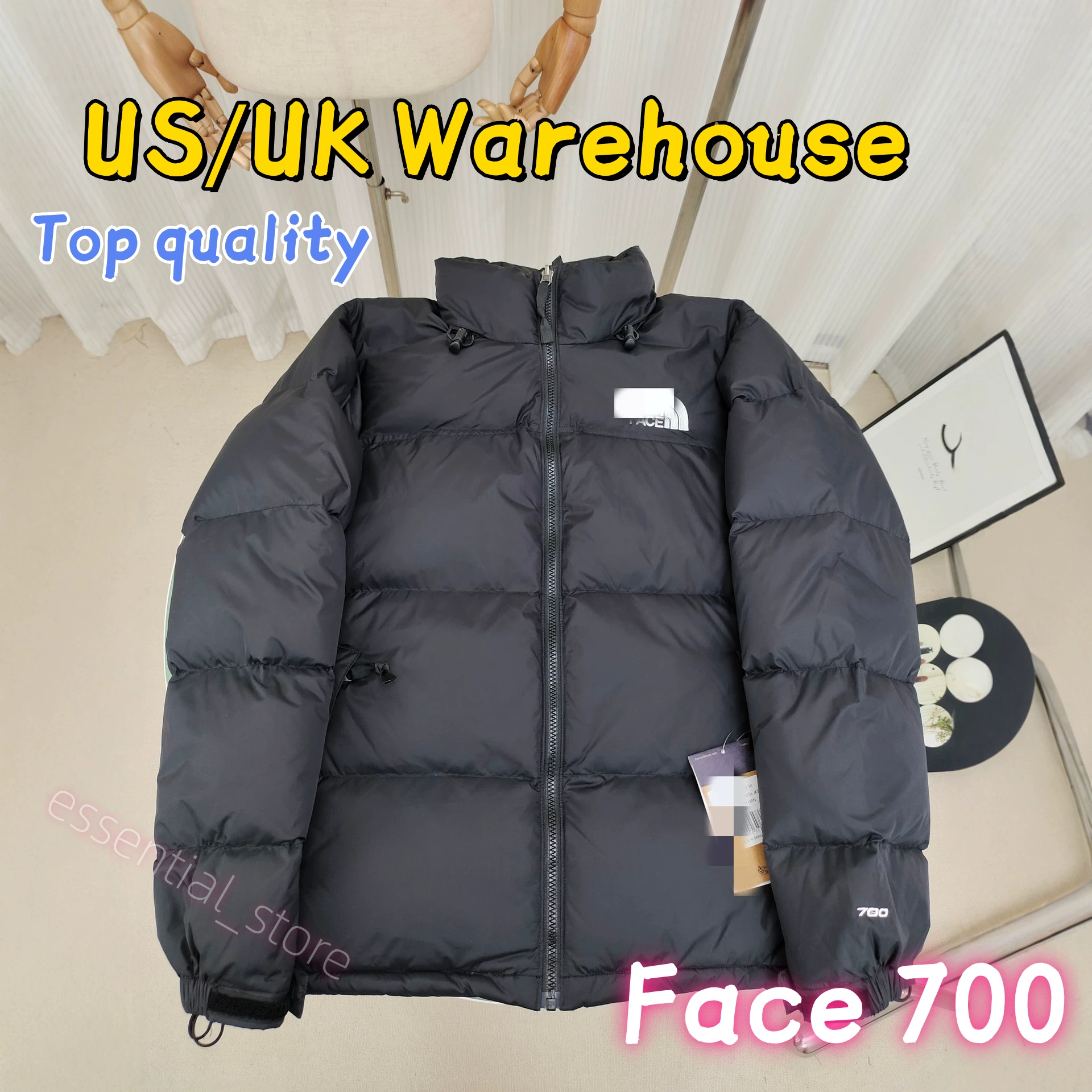 anorthess face 700 Mens Womens Winter Puffer Jacket Stand Collar Warm Bubble Coat Removable Vest 2 in 1 Outdoor Windproof Outerwear US Warehouse Fas