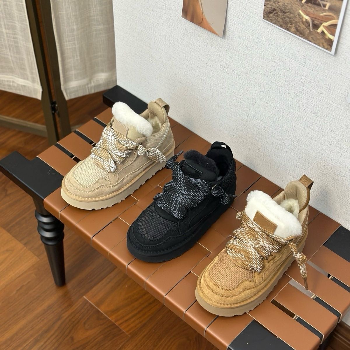 Designer Lowmmel Sneakers Trainers Casual Shoes Boots Womens Baskets Black Brown Sand Wool Sheepskin Winter Runner Fall Size 36-44