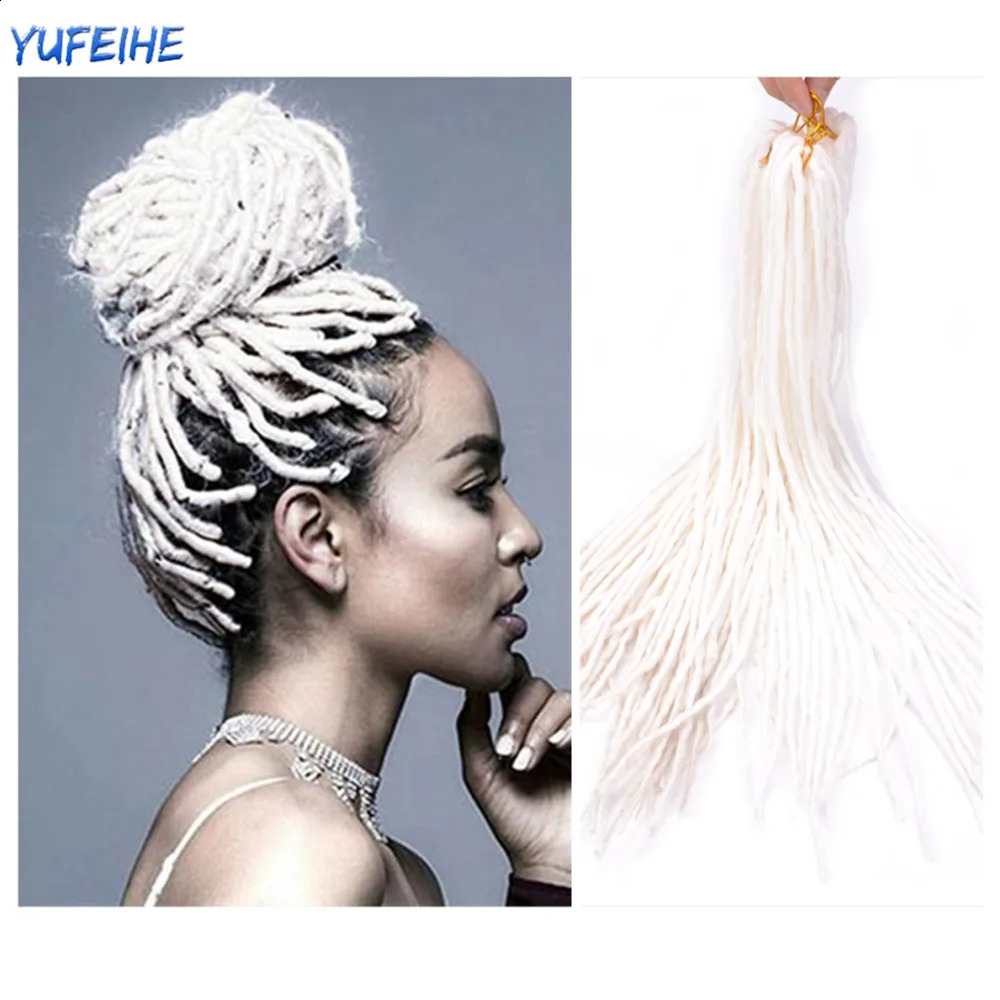 22inch 24Strands Long Straight Dreadlocks Hair Synthetic Crochet Braids For Black White Men Women Fashion Hairstyle 260929