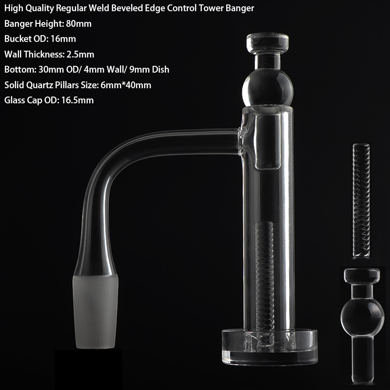 Beracky High Quality Regular Weld Control Tower With Glass Cap/Solid Pillars Quartz Banger Quartz Nails