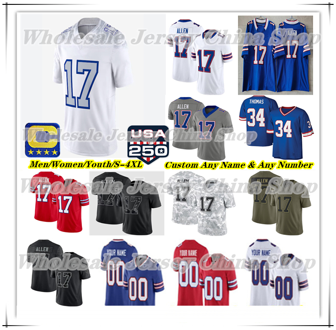 Josh Allen BuffaloS Billls Football Jerseys DJ Moore James Cook III Khalil Shakir Dalton Kincaid Khalil Shakir Keon Coleman Joshua Palmer Dorian Wil