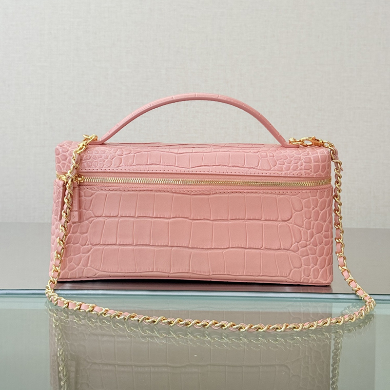 Vanity with Chain 25CM Master quality Designer bag Crocodile Embossed Calfskin shoulder Bag Handbag Luxury Evening Bag with Gift Box X014AA