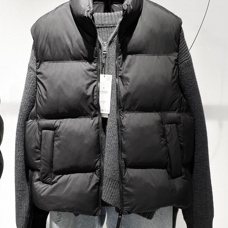 Gilet en coton matelassé sans manches pour hommes, col montant, fermeture éclair, rembourré, coupe ample, décontracté, chaud, solide, Streetwear,