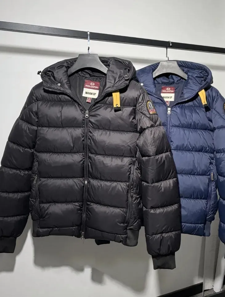 Parachuting Down Jacket PJS puffer jacket Luxury mens womens para jumpers down jacket with Yellow Webbing Strap Accent Water Repellent Windproof Win