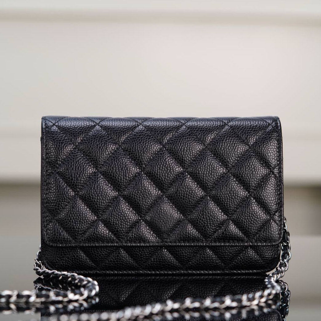 Designer Bag 24K WOC Wallet On Chain Quilted Caviar Leather Handbag Shoulder Bag For Dating Party Travel