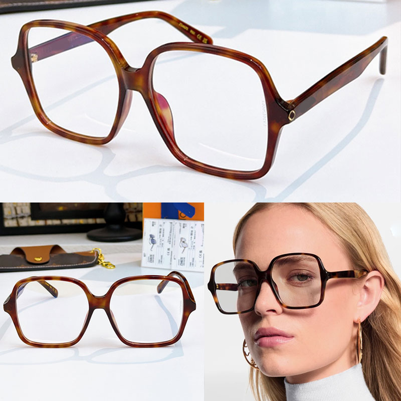 SS27 Square Anti Blue Ray Glasses for Women Designer Optical Glasses Oversized Square Acetate Frame Transparent Lens Interchangeable Preion Lady OL